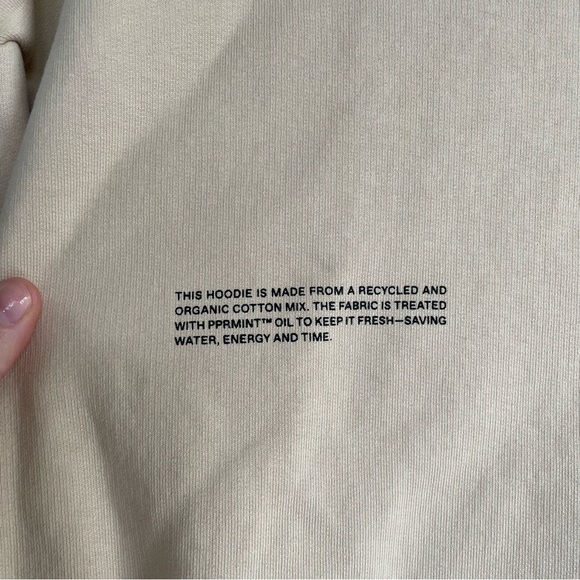Pangaia Beige 365 Hoodie 100% Organic Cotton Tan Cream Unisex Pocket M - Picture 6 of 13